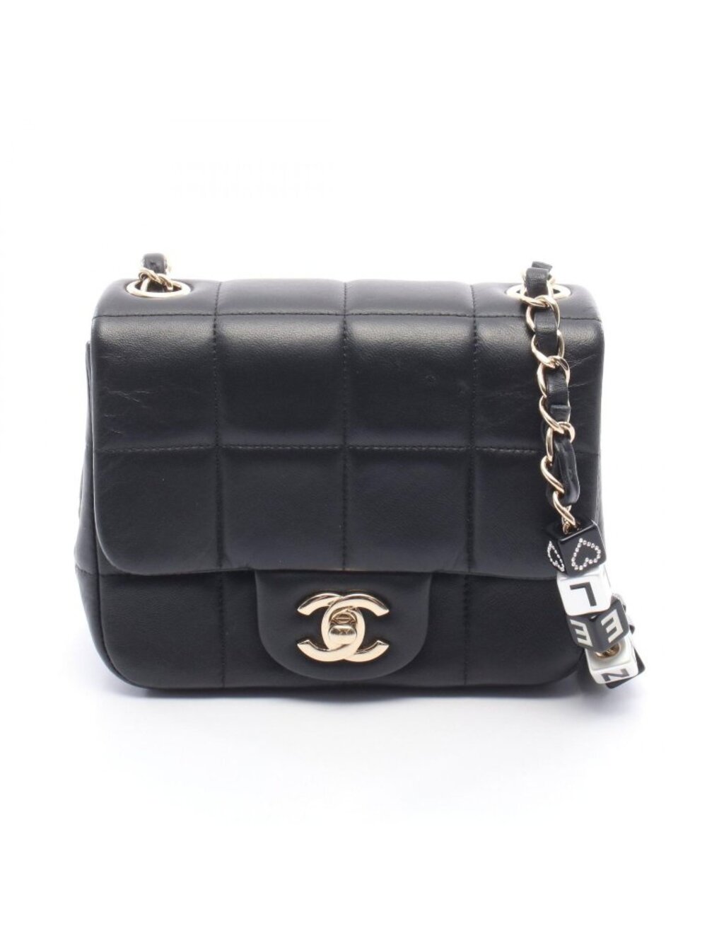 Chanel Shoulder Bag Mini Flap Black Lambskin